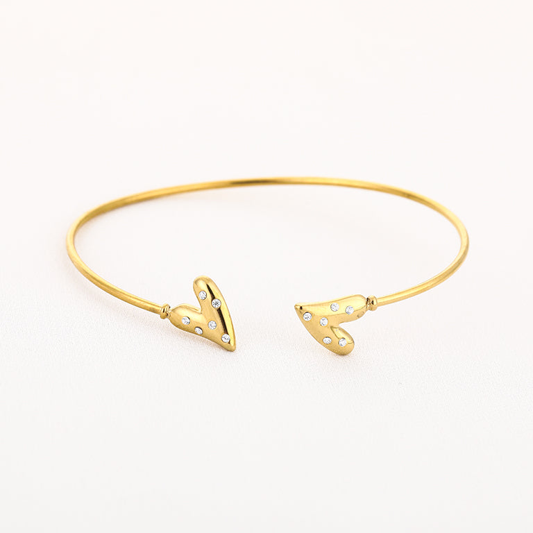 Parel hartjes bangle