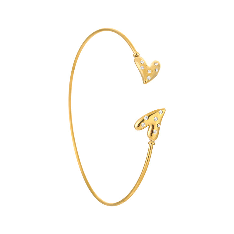 Parel hartjes bangle